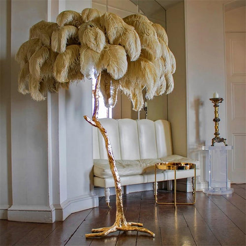 Feather palm tree floor on sale lamp