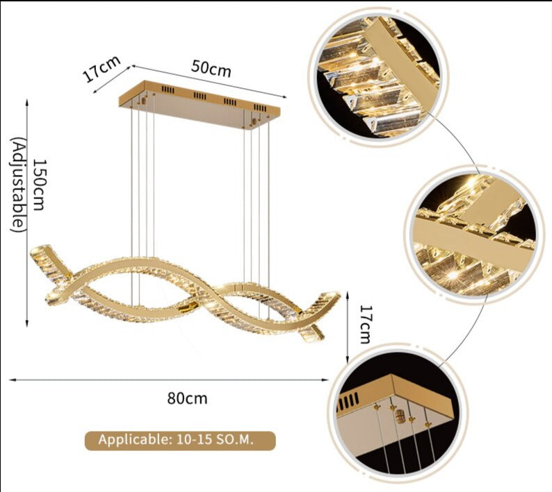 Oia Rectangular Chandelier II