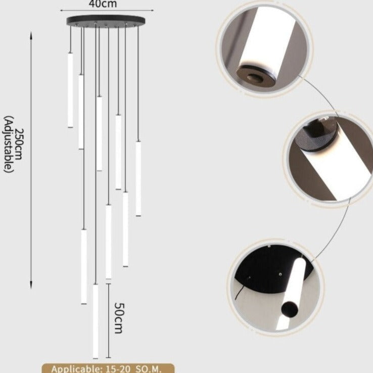 Lustre d'escalier suspendu Cowley