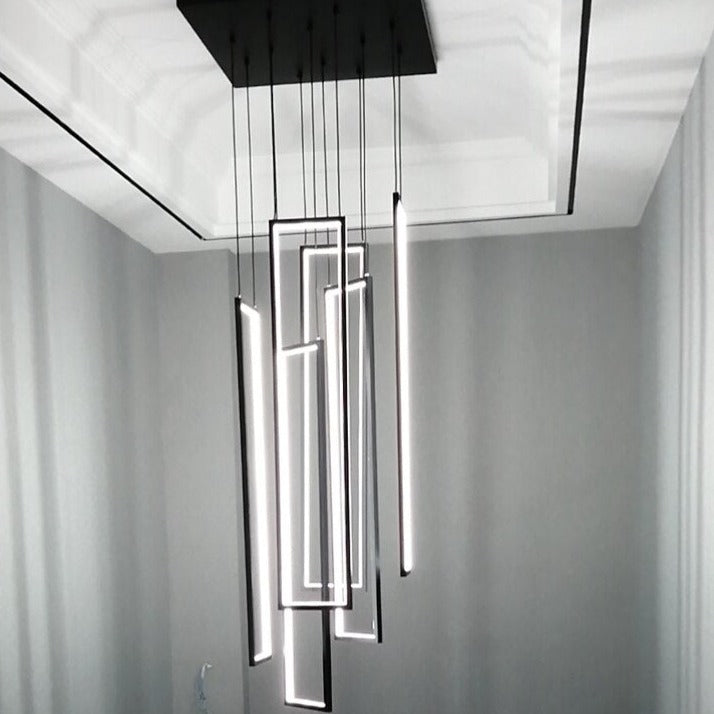 Black staircase chandelier discount