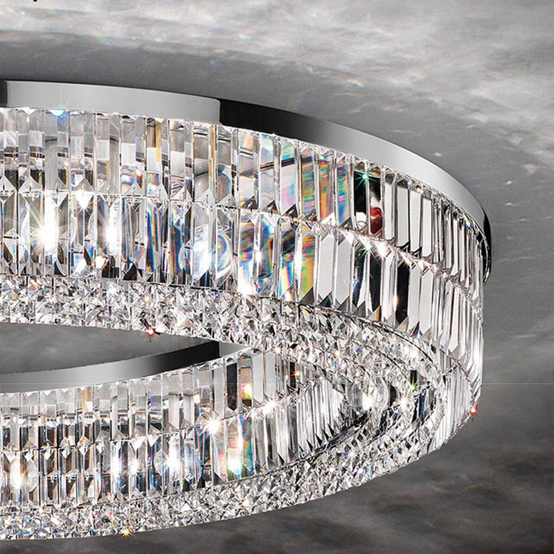 chartrons ceiling light crystal detailing with reflective square and bar design