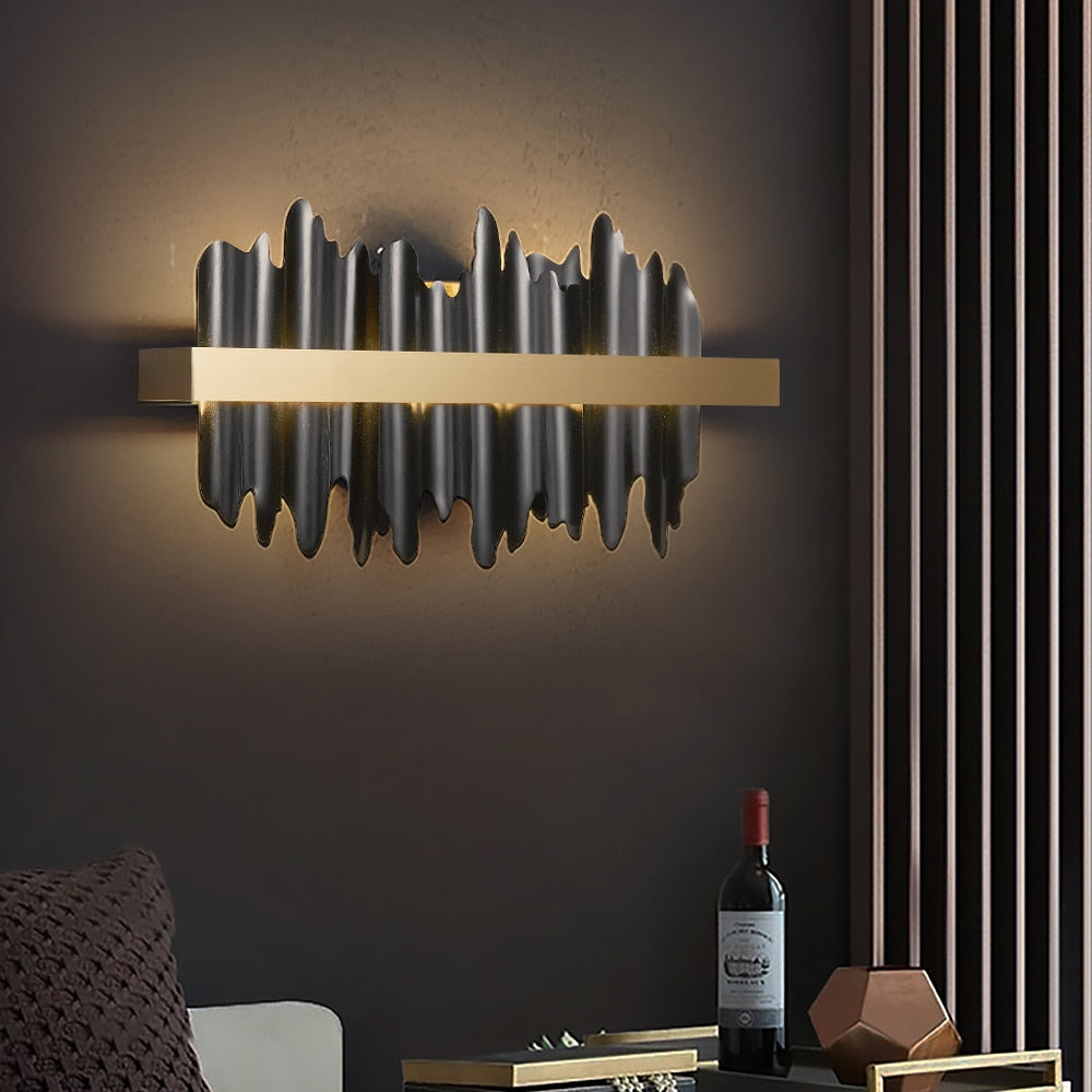 Douala Wall Light illuminating a luxury interior with sculptural fins and warm ambience