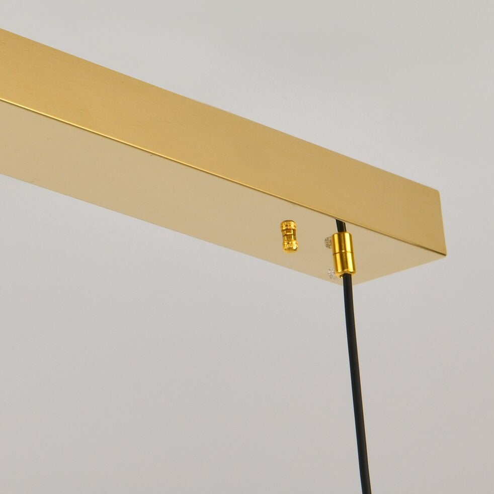 Close-up of the Capitano Rectangular Chandelier ceiling plate showcasing clean modern lines and premium finish.