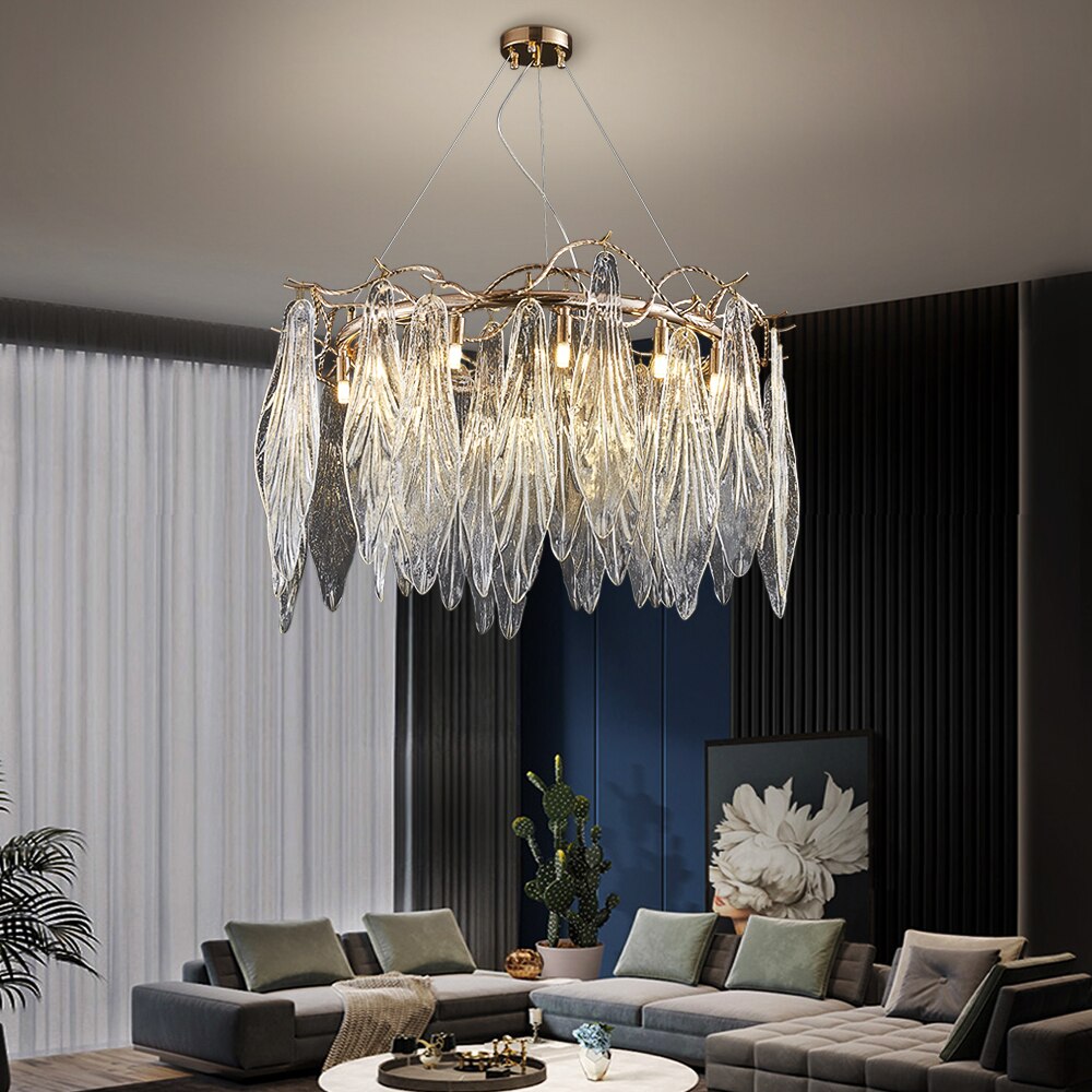 Larvotto circular chandelier by VORELLI® designed as statement lighting for luxury interiors